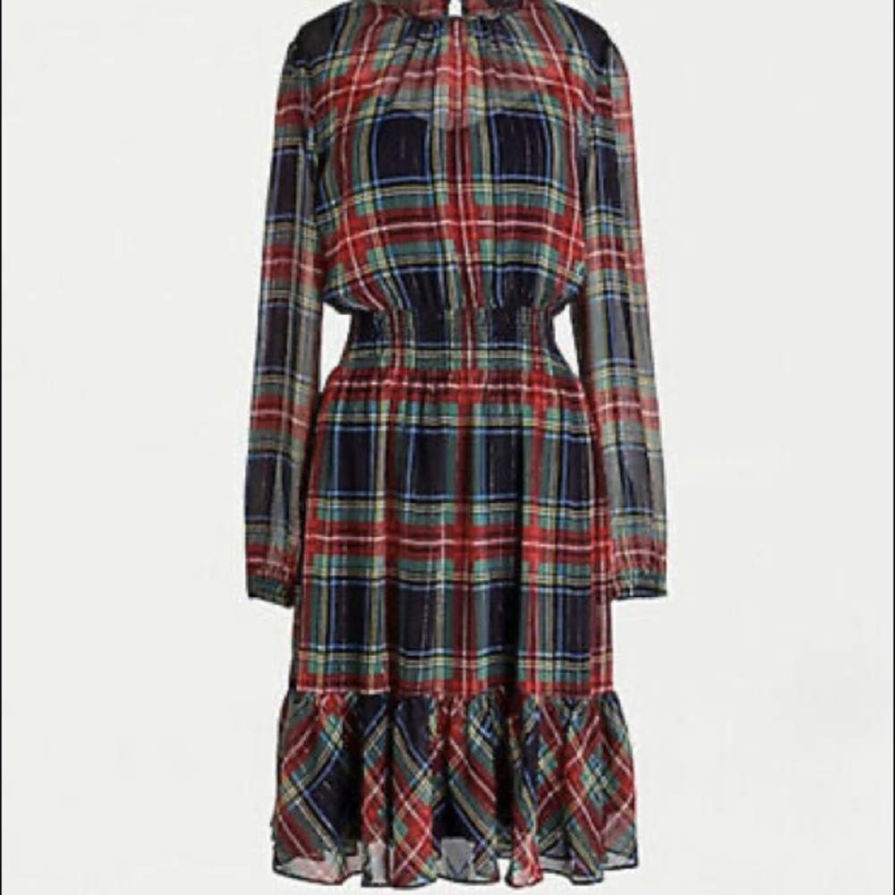 J Crew CINCHED-WAIST DRESS IN STEWART TARTAN - Picture 2 of 2